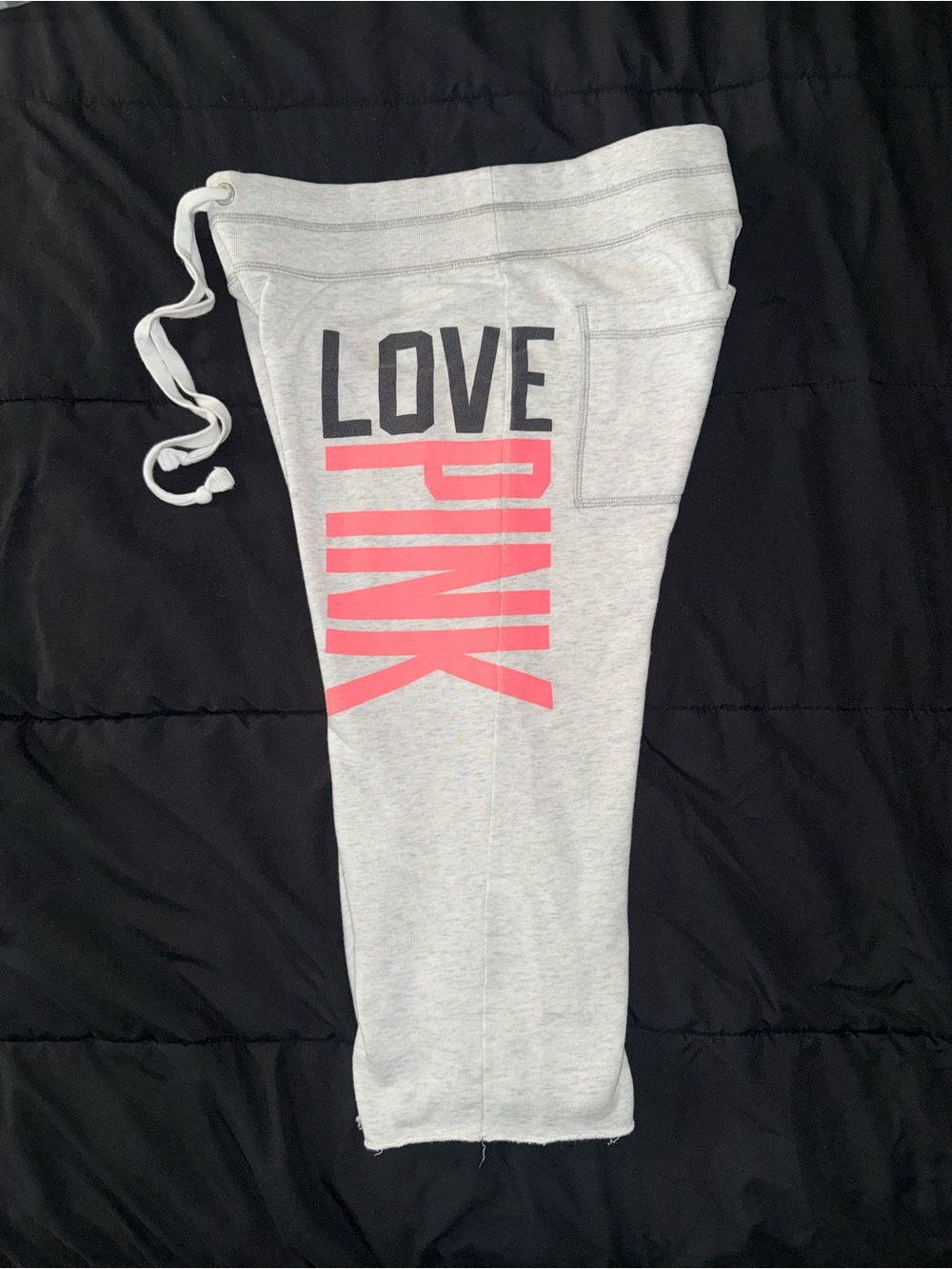 Victoria's Secret Love Pink cropped Capri logo sweats size S Vintage Y2k